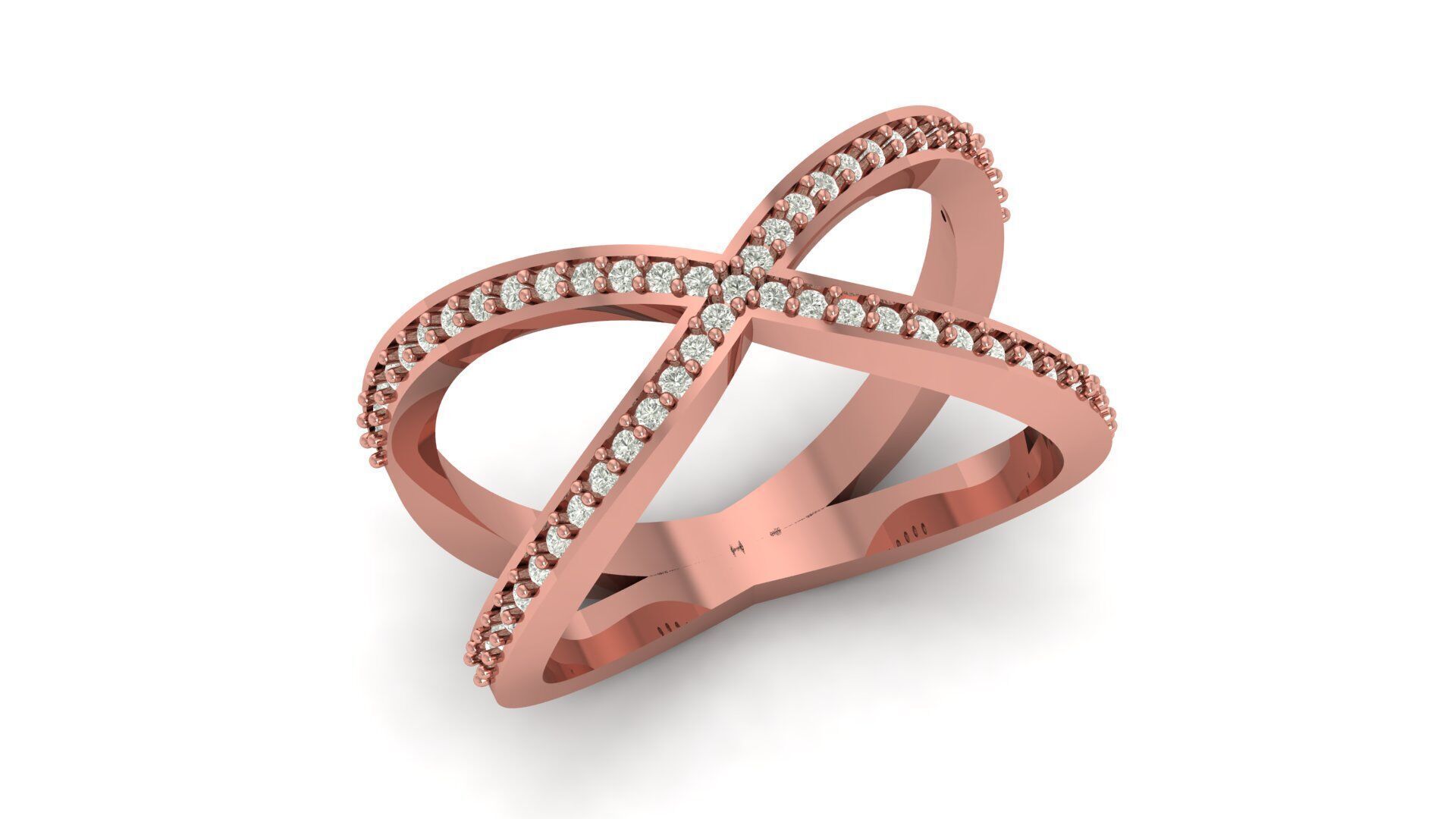 Crisscross Daimond Ring 3D print model_12