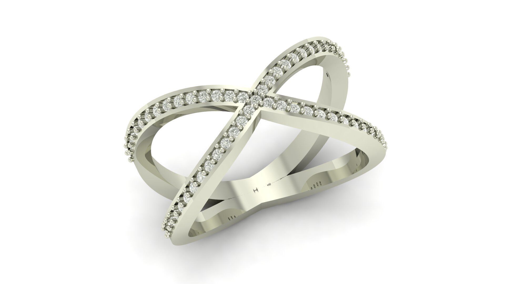 Crisscross Daimond Ring 3D print model_13