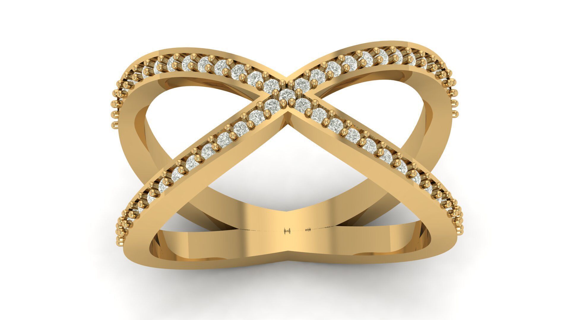 Crisscross Daimond Ring 3D print model_15
