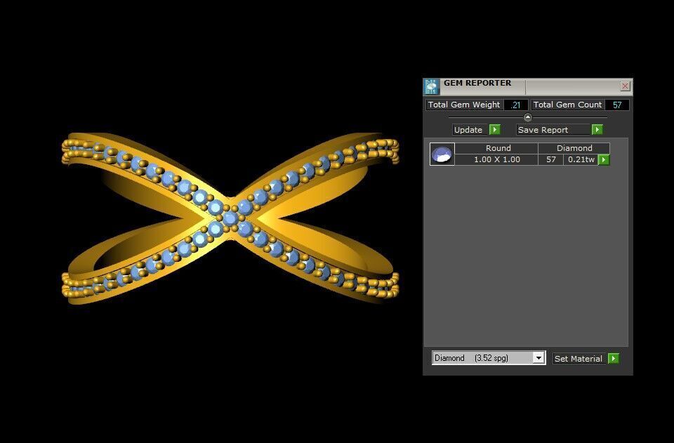 Crisscross Daimond Ring 3D print model_8