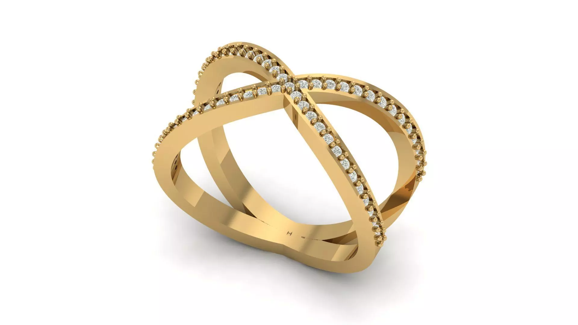 Crisscross Daimond Ring 3D print model_0