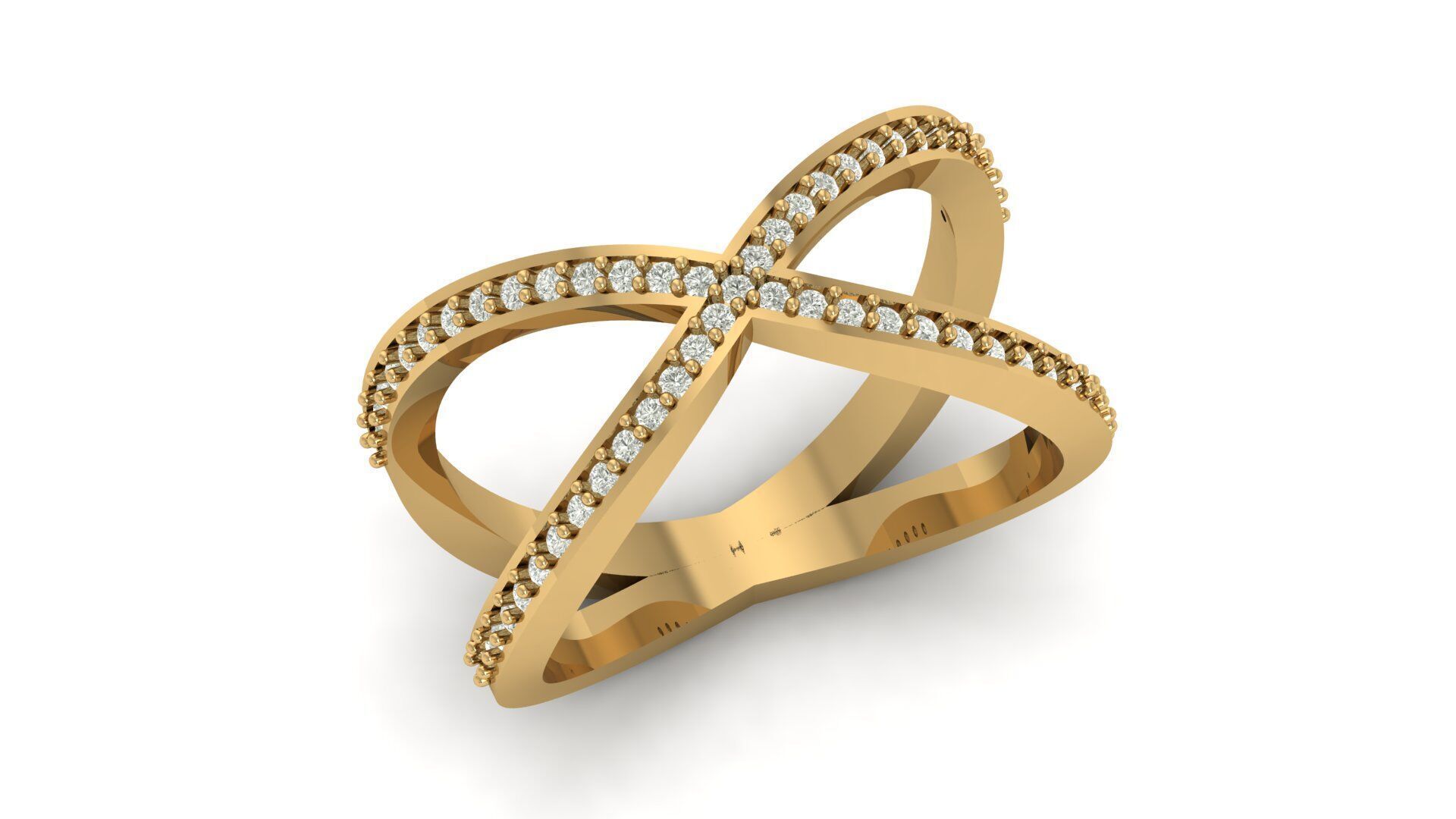 Crisscross Daimond Ring 3D print model_14