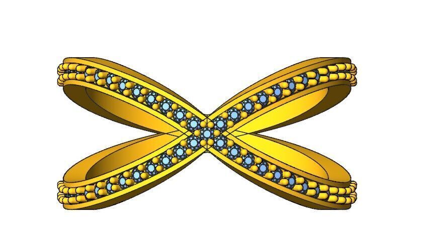 Crisscross Daimond Ring 3D print model_9