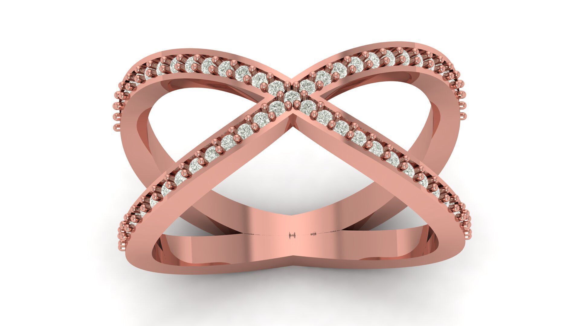 Crisscross Daimond Ring 3D print model_17