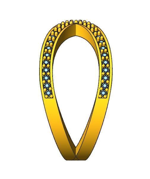 Crisscross Daimond Ring 3D print model_11