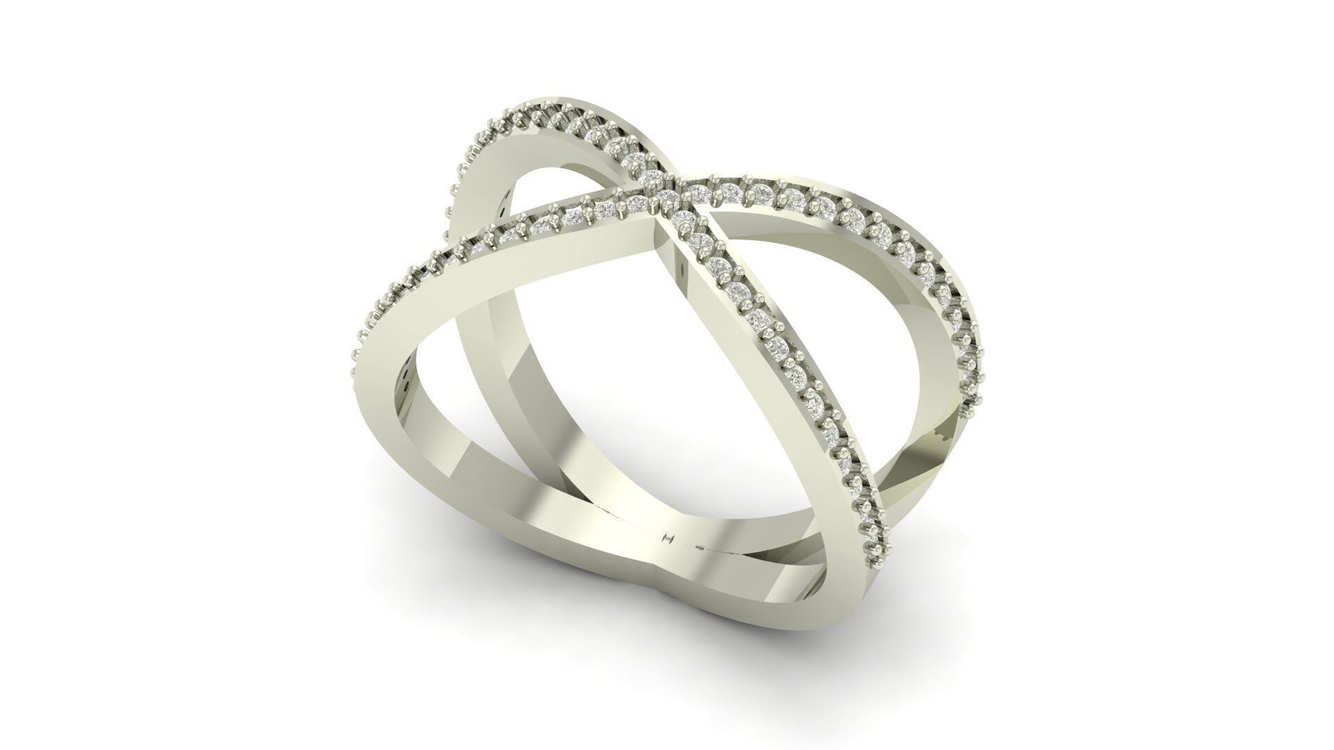 Crisscross Daimond Ring 3D print model_1