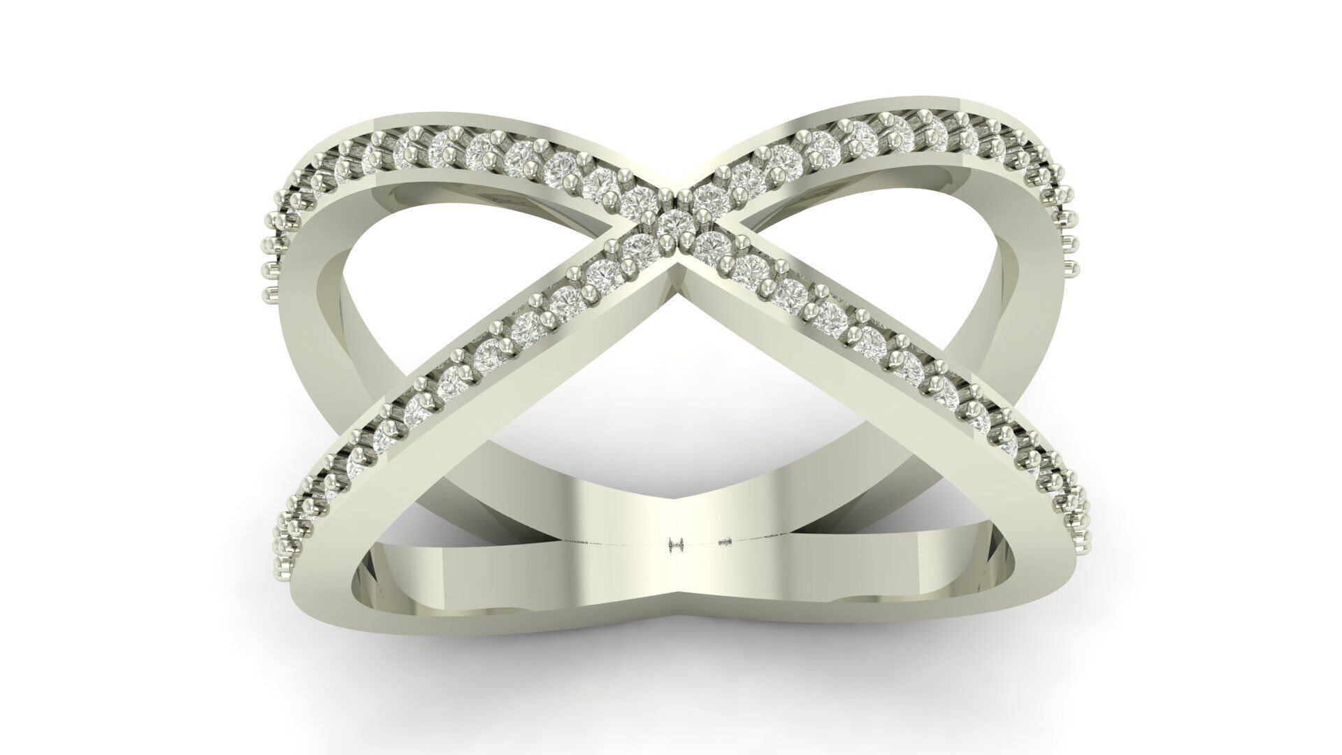 Crisscross Daimond Ring 3D print model_16