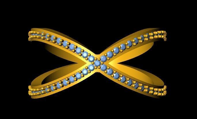 Crisscross Daimond Ring 3D print model_3