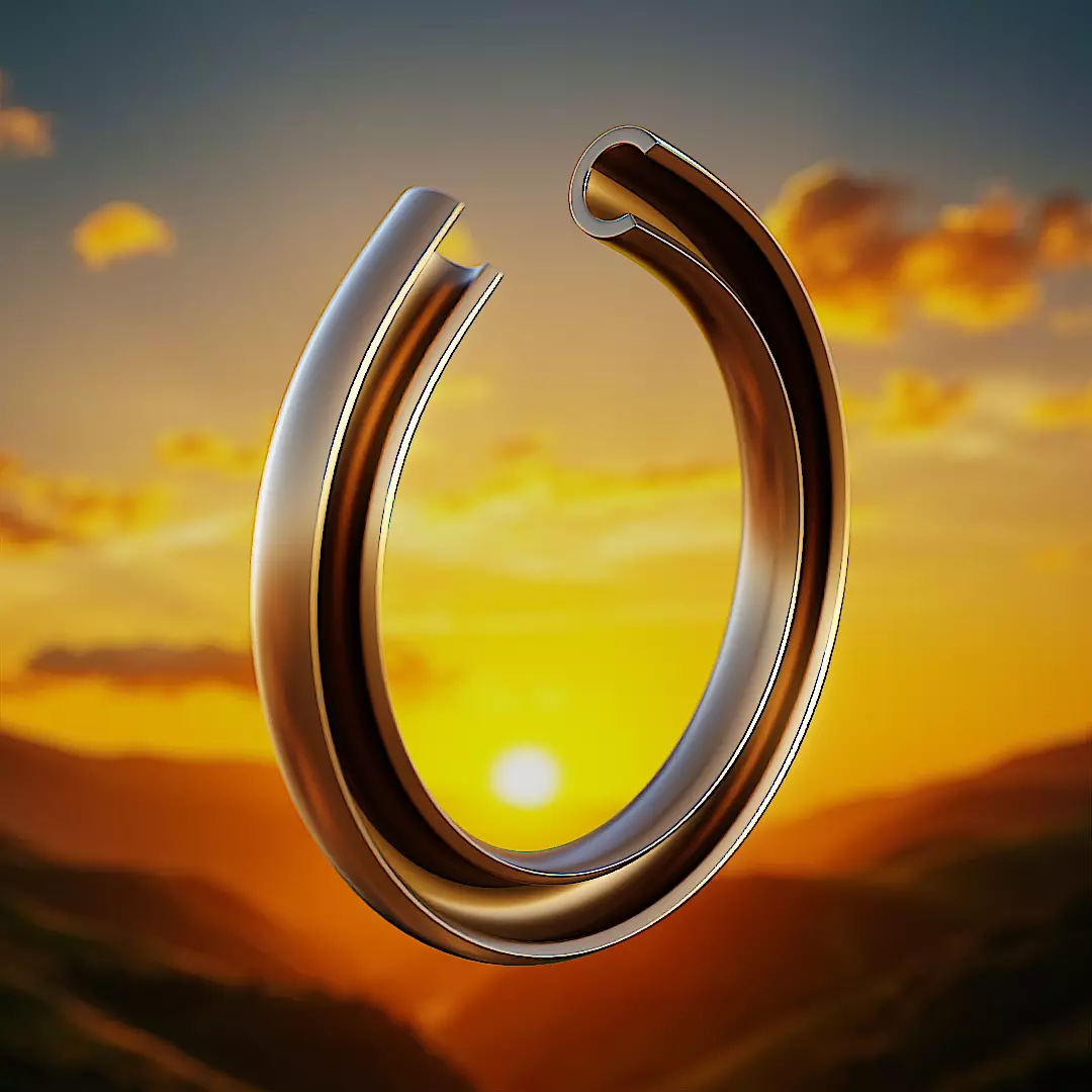 C Curve Ring - Futuristic Minimalist Jewelry 3D Model 45 3D print model
