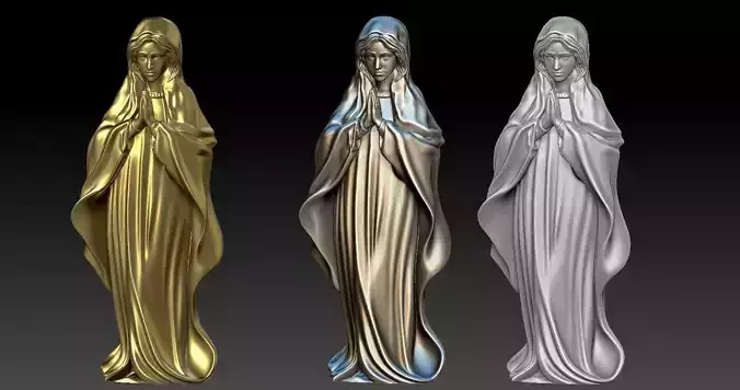 Hollowed out Virgin Mary Pendant