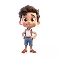 Adorable 3D Cartoon Boy Model Charming and Playful Design 3D model_0