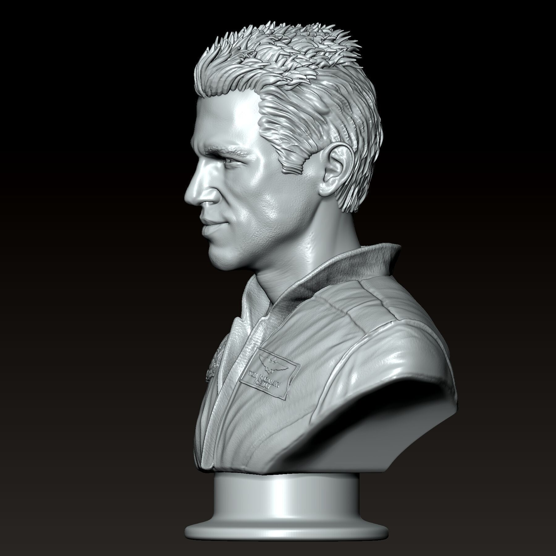 Val Kilmer Iceman Top Gun Bust 3D print model_7