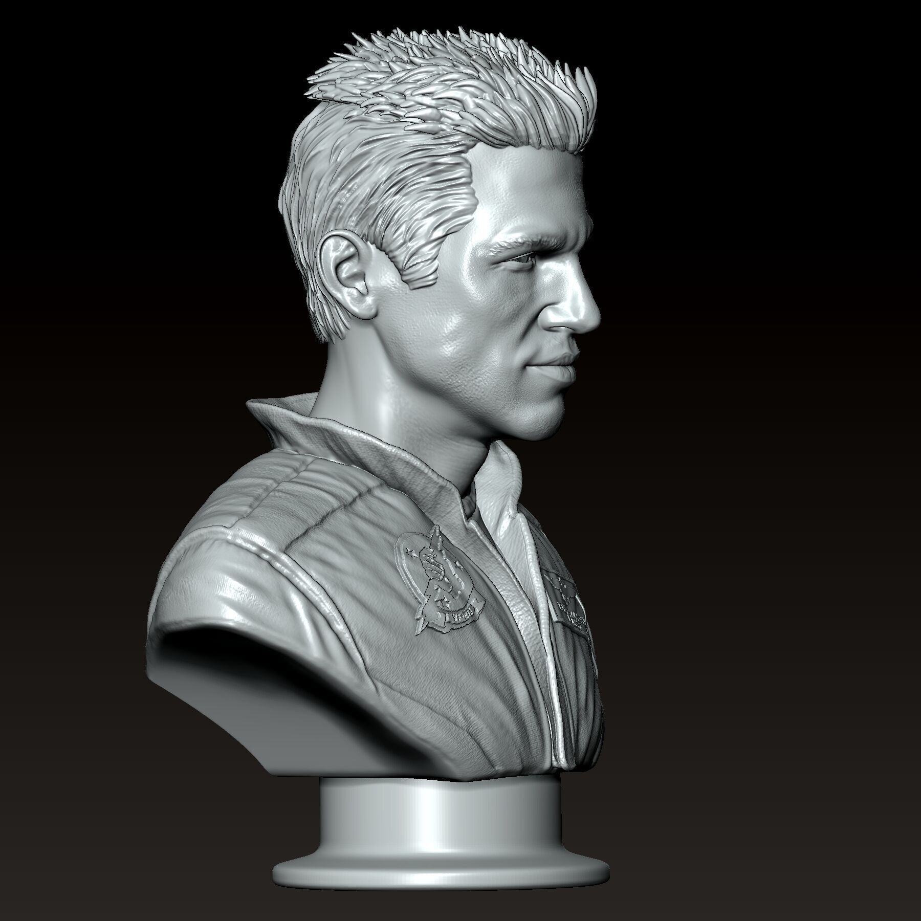 Val Kilmer Iceman Top Gun Bust 3D print model_5