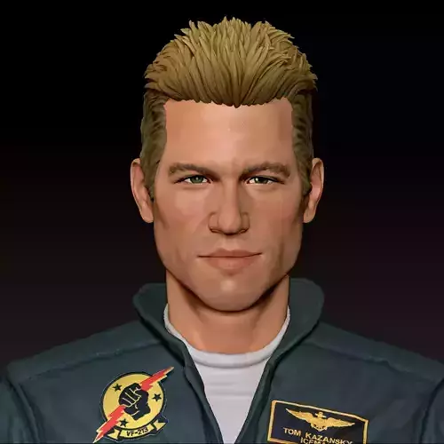 Val Kilmer Iceman Top Gun Bust 3D print model