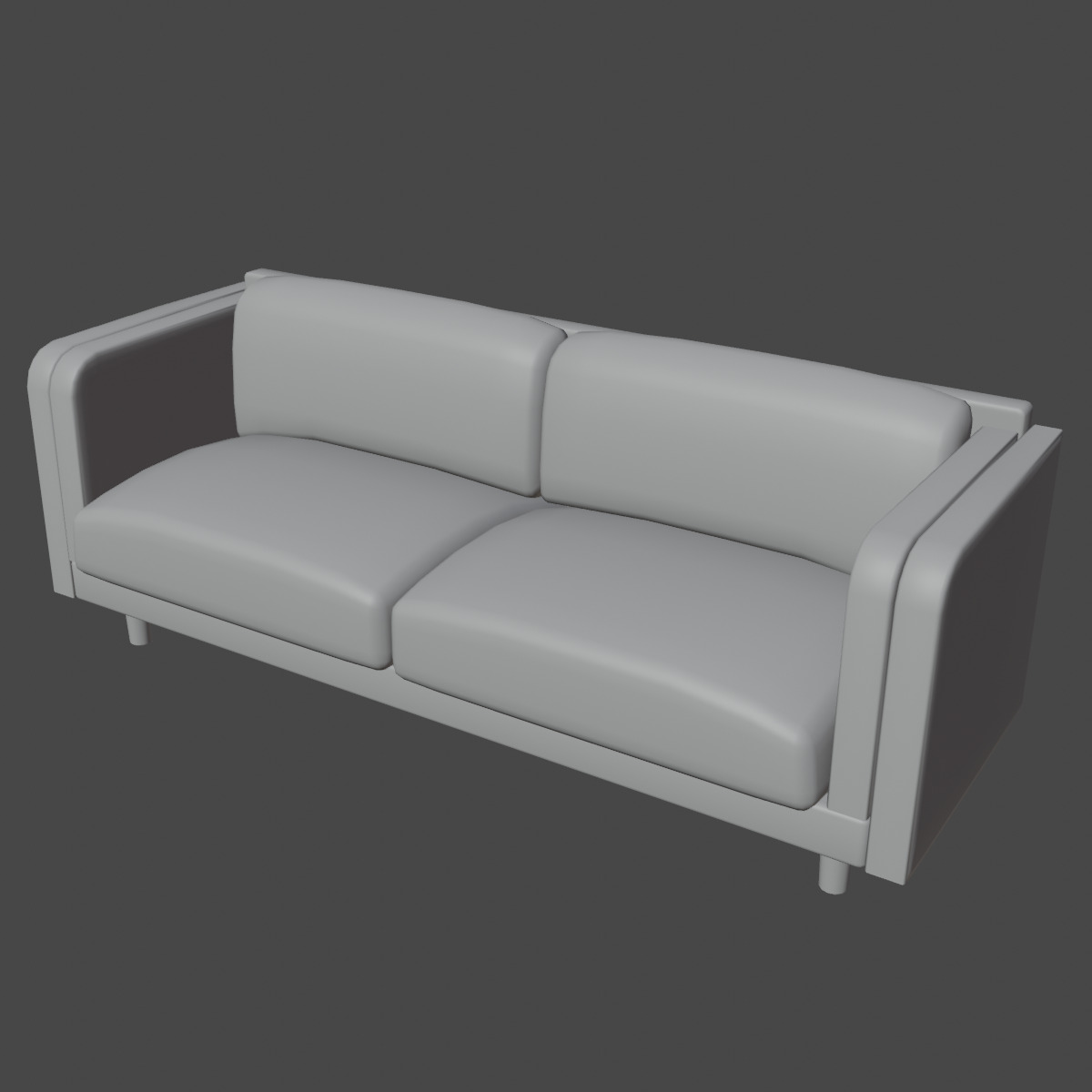 Leather Sofa 01 Low-poly 3D model_8