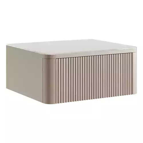 Litfad - Modern Grey Wooden Nightstand with Glass