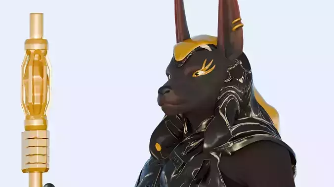 Anubis  Warrior Game-Ready 3D Character PBR Textured
