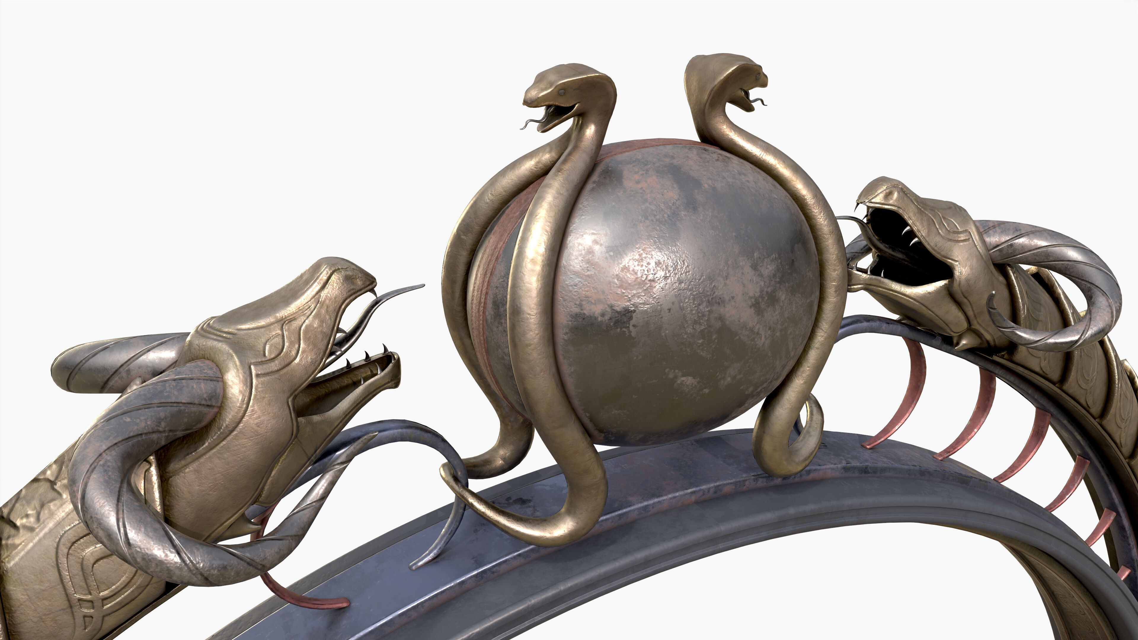 Ancient Japanese Arch Gate 3D model_5