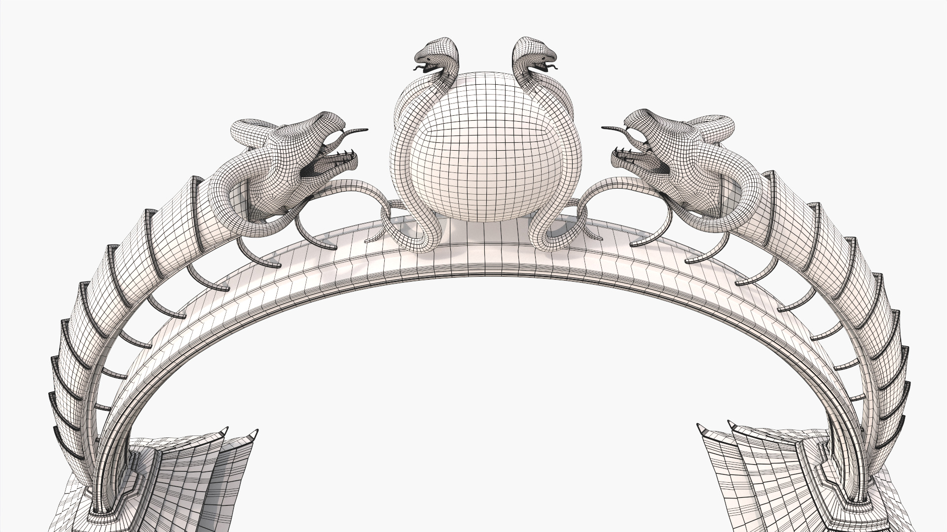 Ancient Japanese Arch Gate 3D model_9