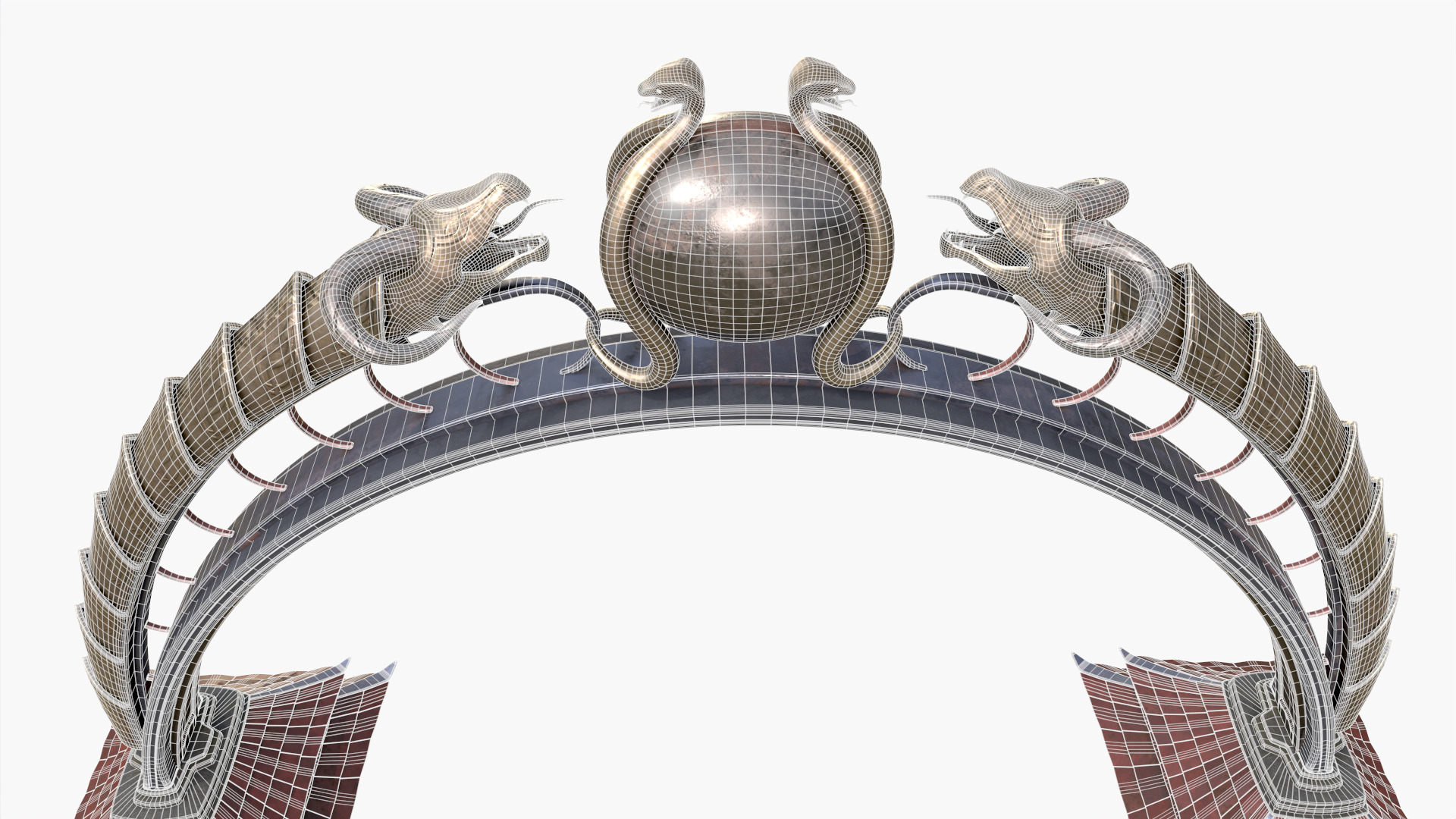 Ancient Japanese Arch Gate 3D model_8
