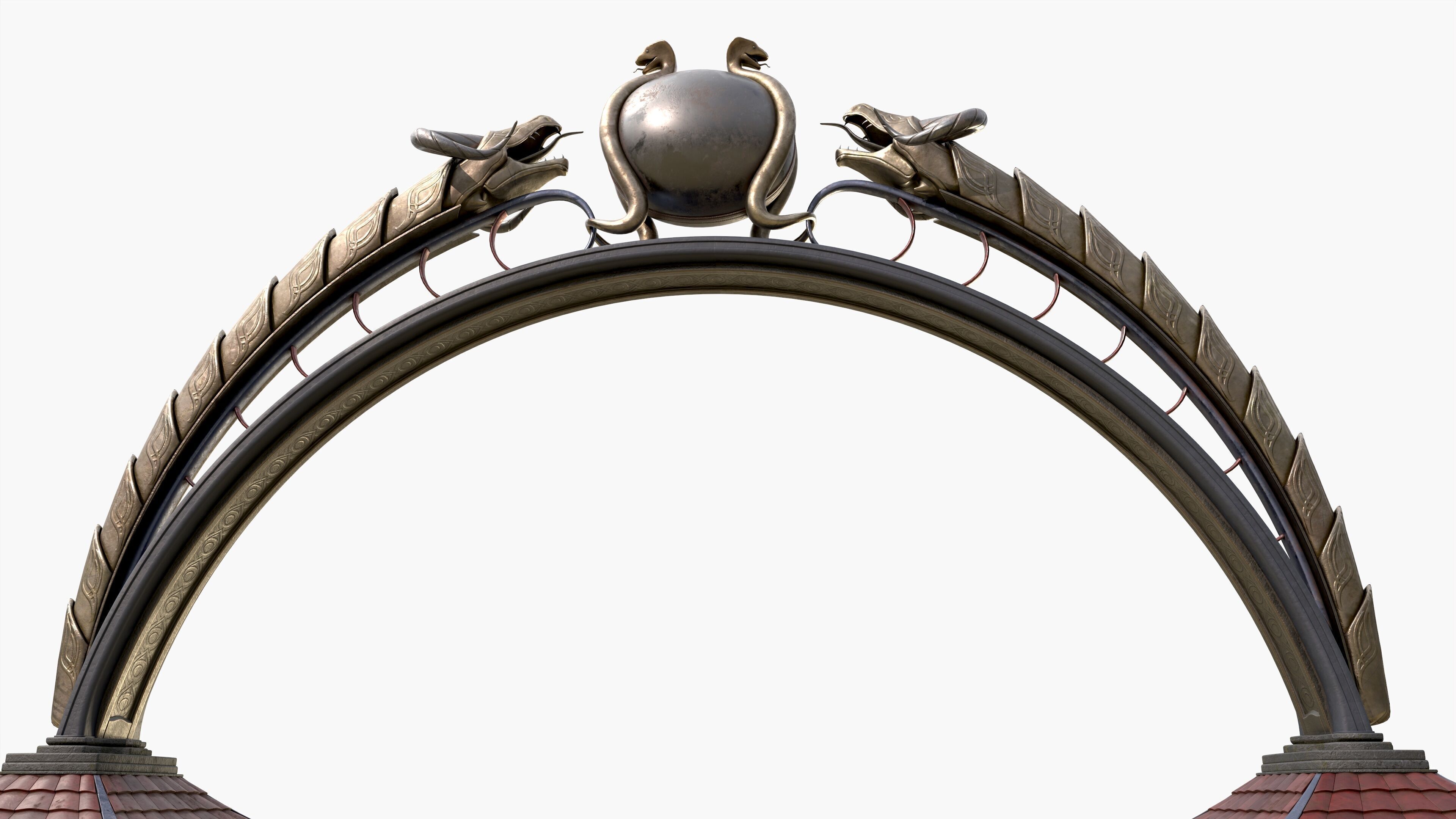 Ancient Japanese Arch Gate 3D model_6