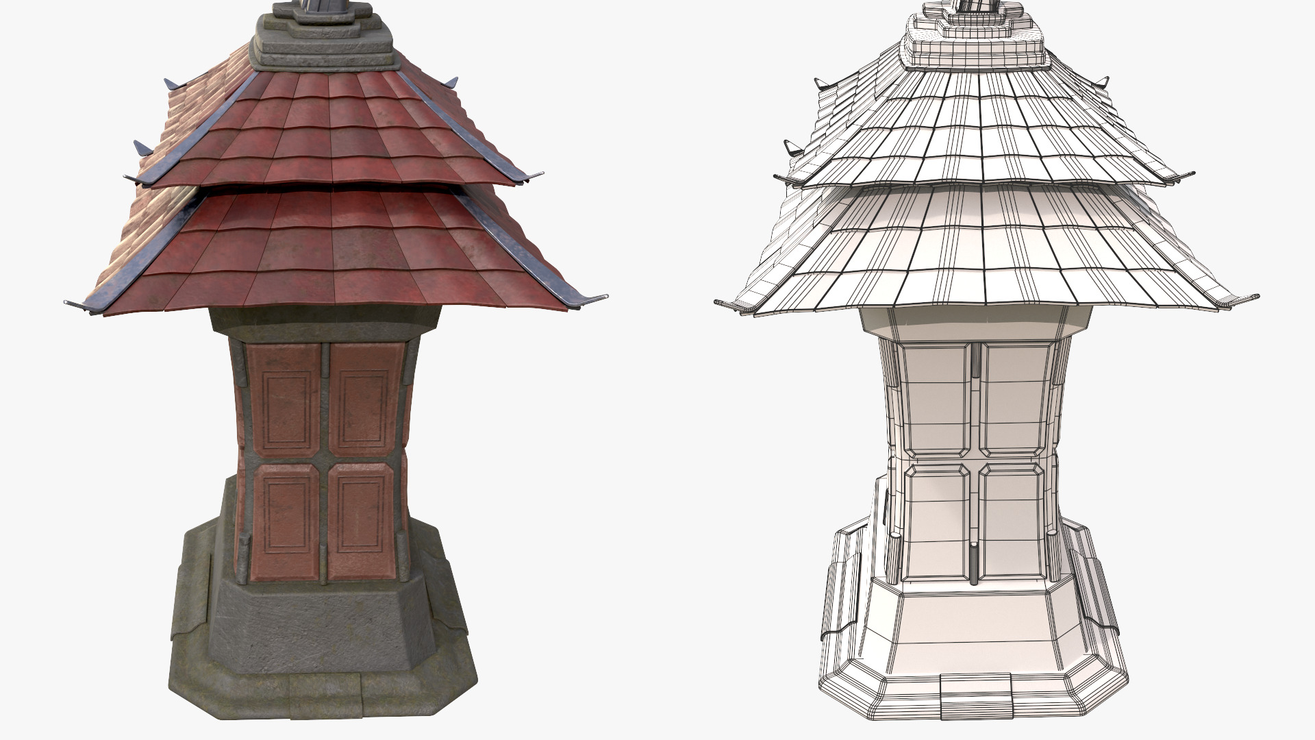 Ancient Japanese Arch Gate 3D model_10