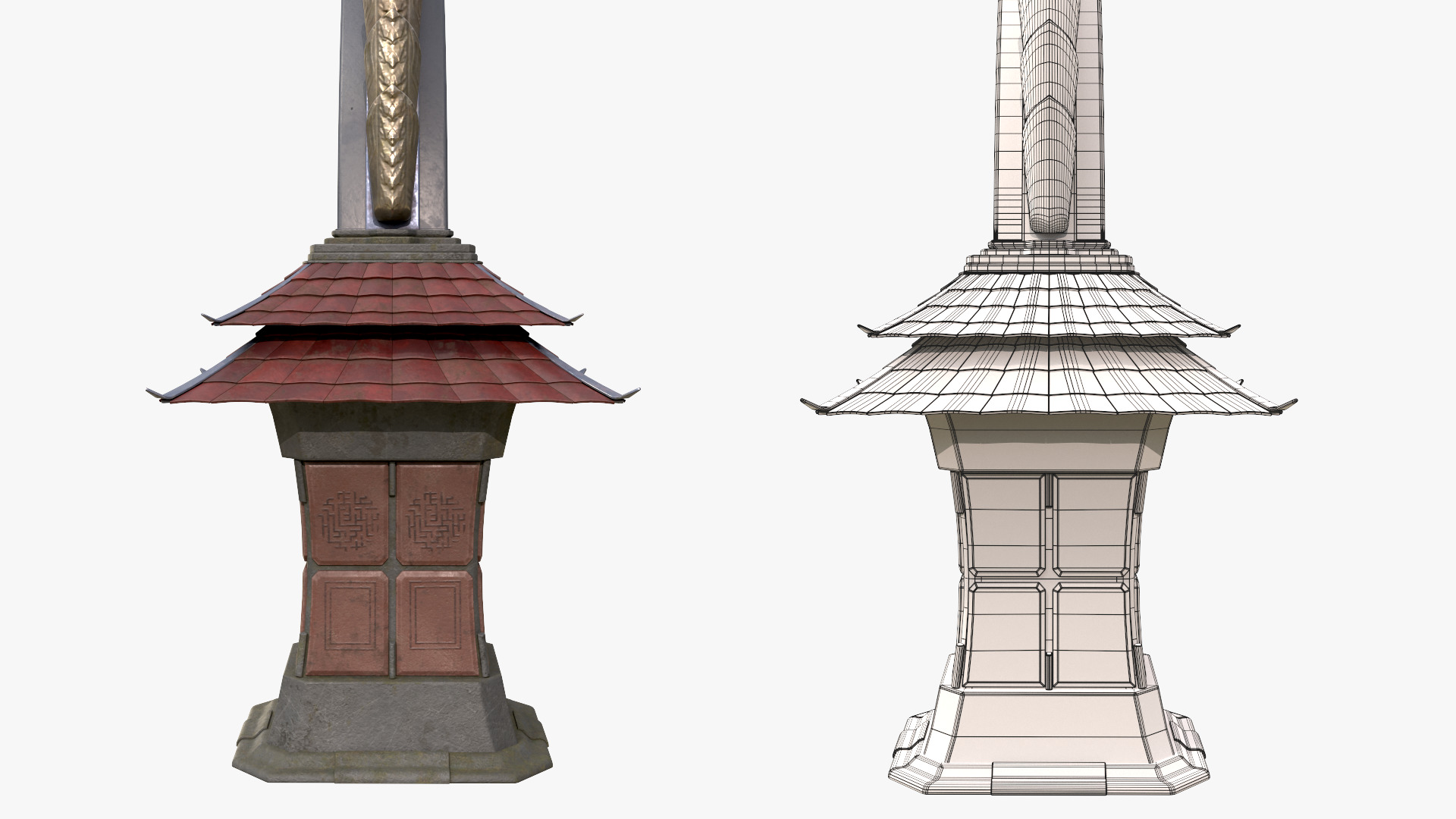 Ancient Japanese Arch Gate 3D model_11