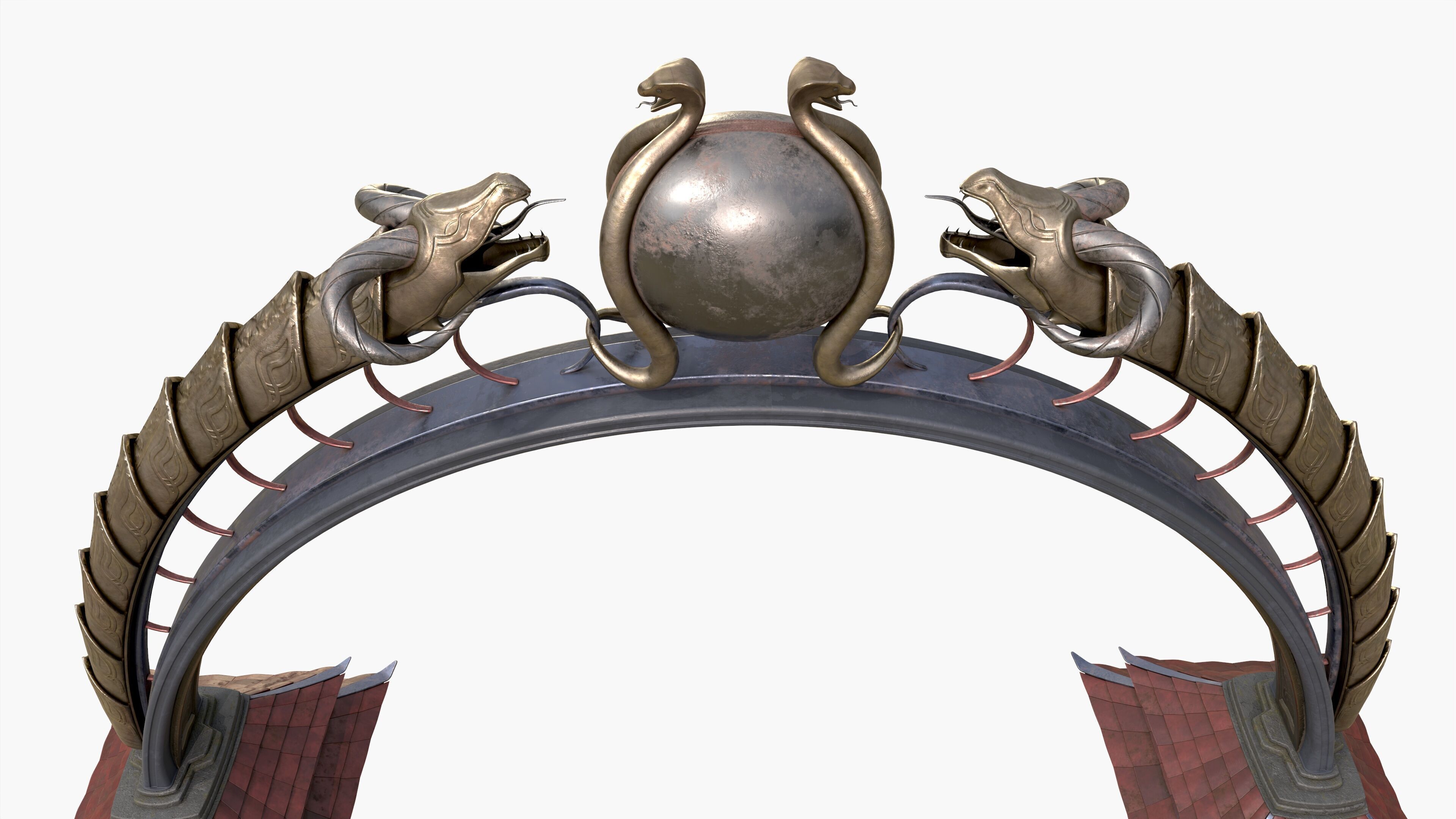 Ancient Japanese Arch Gate 3D model_7