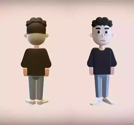 High Quality 3D Model of a Cute Boy Wearing Glasses