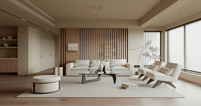modern living room interior scenes 113 3D model