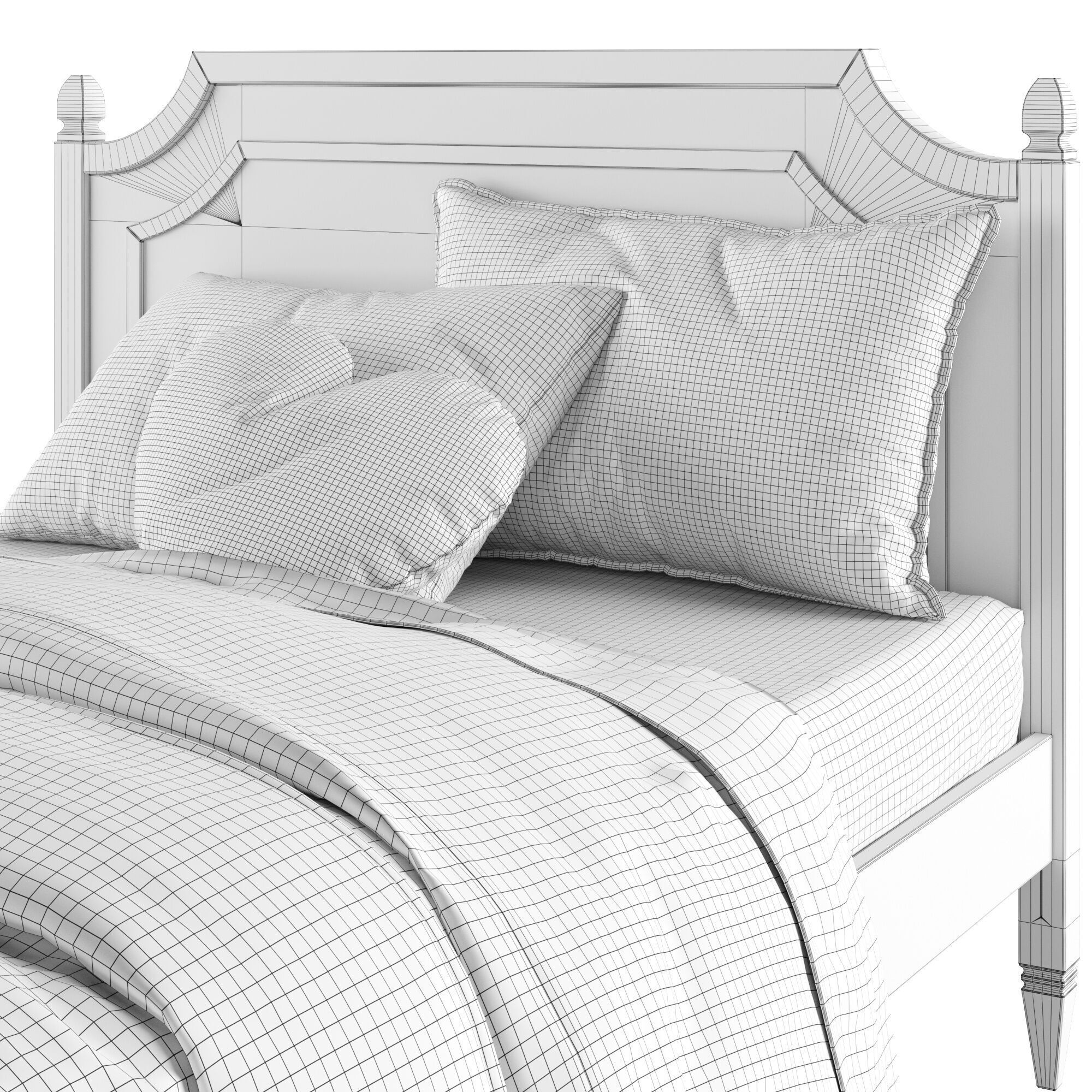 Ava Regency Bed 3D model_5