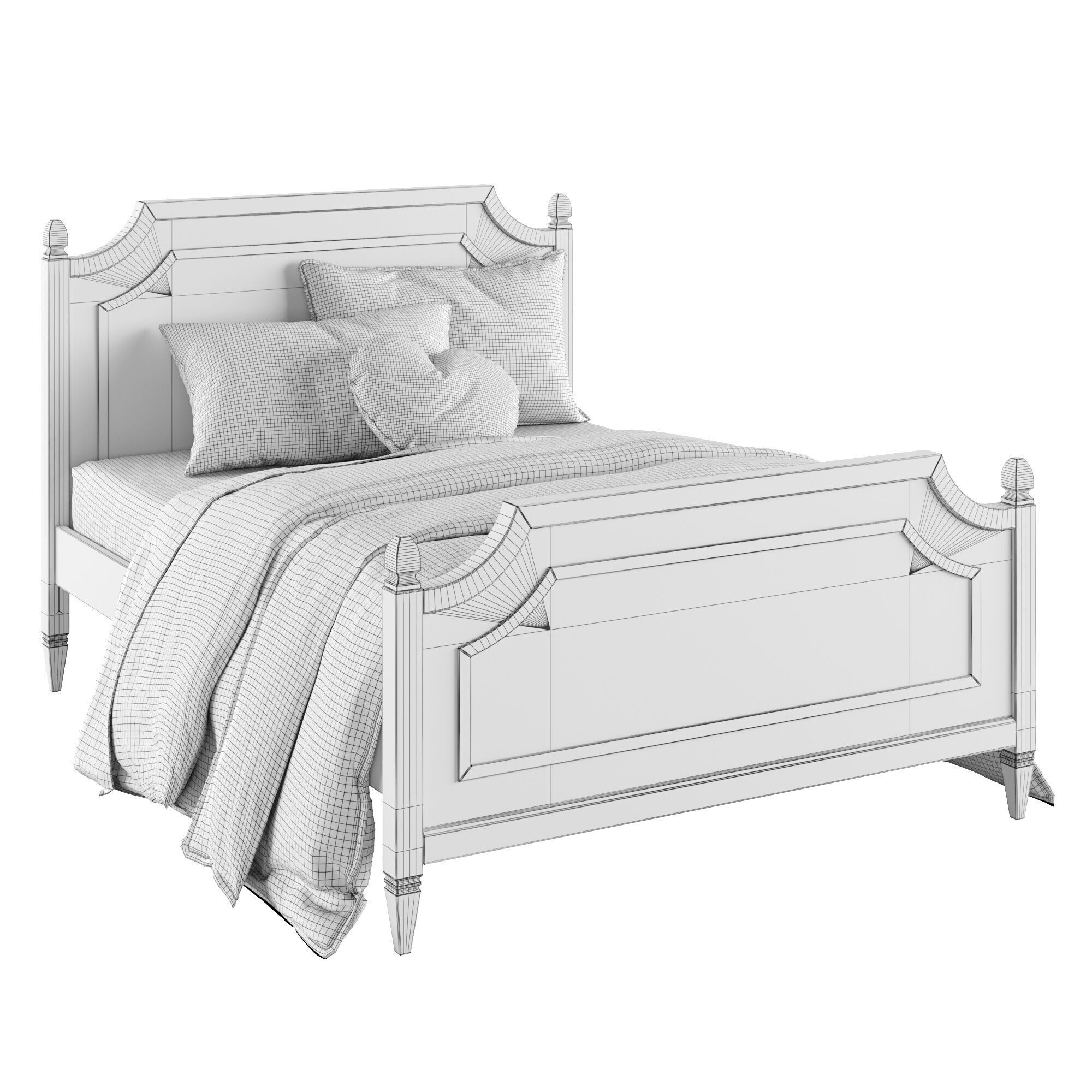 Ava Regency Bed 3D model_3