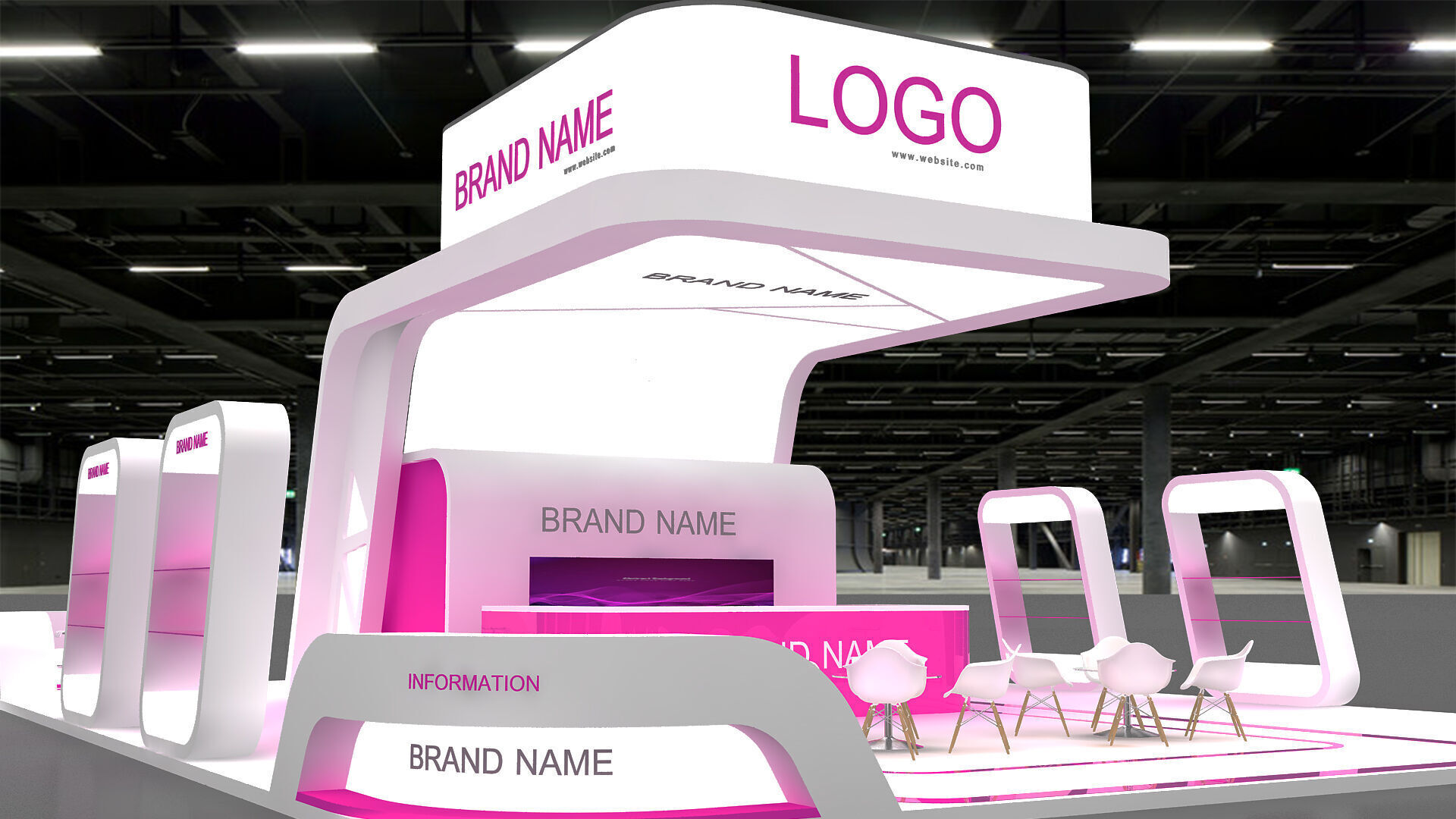Exhibition Booth Stand stall 3D model 3D model_4