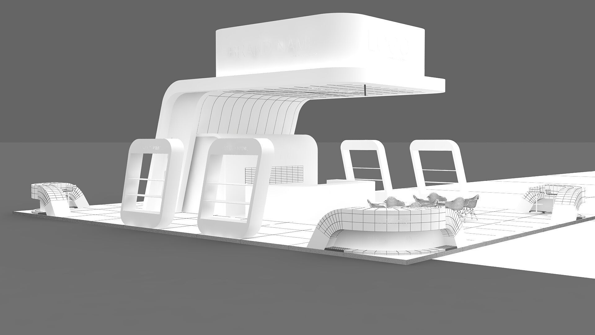 Exhibition Booth Stand stall 3D model 3D model_9