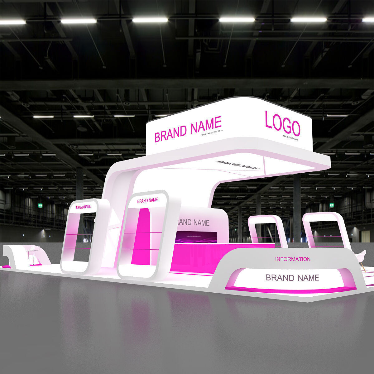 Exhibition Booth Stand stall 3D model 3D model_8