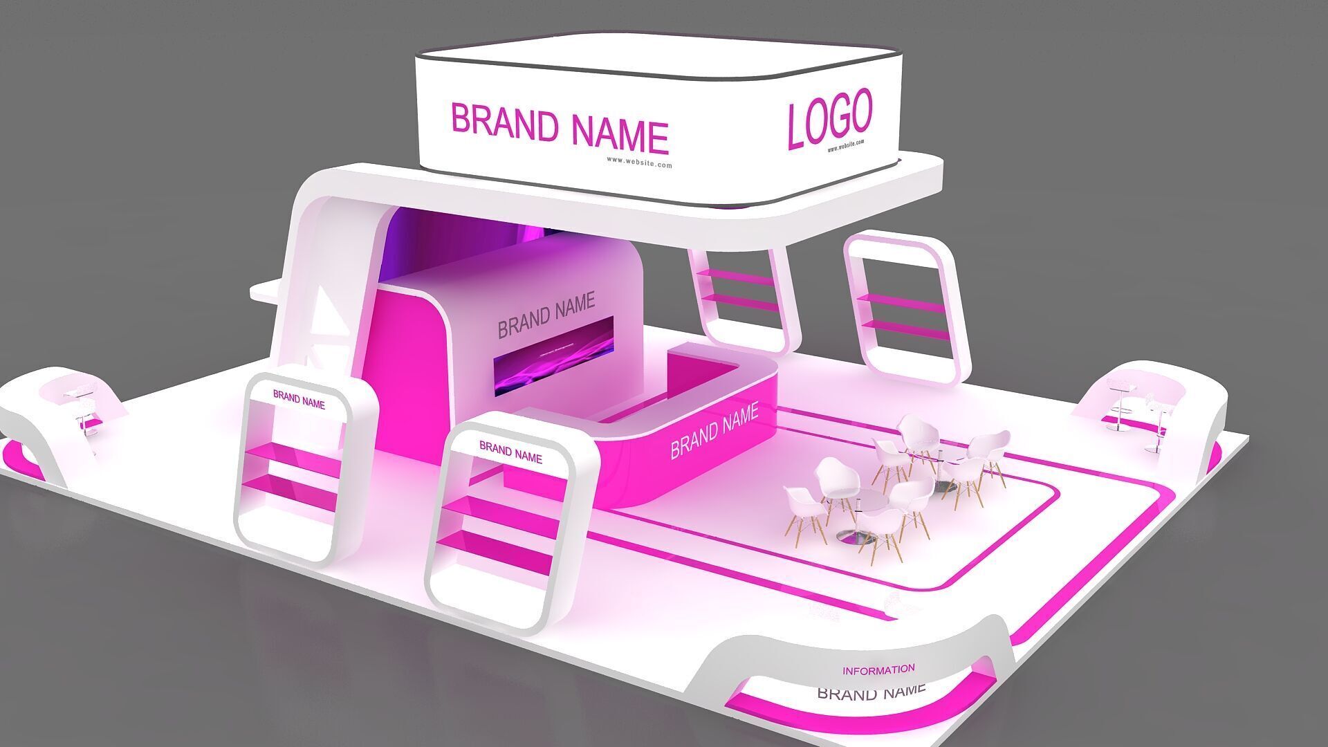 Exhibition Booth Stand stall 3D model 3D model_7