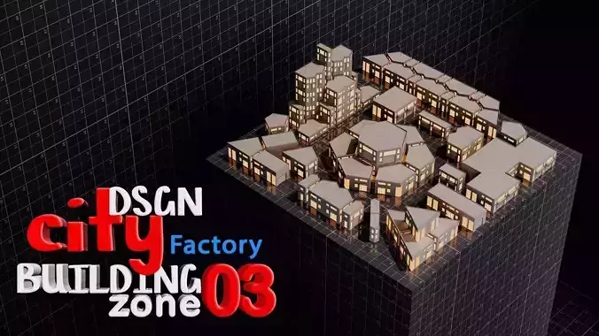 SimplePoly  factory KITBASH Low-poly 3D model-Urban Vol 03 Low-poly 3D model