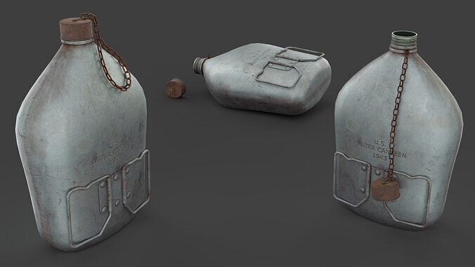US Army Bottle Low-poly 3D model