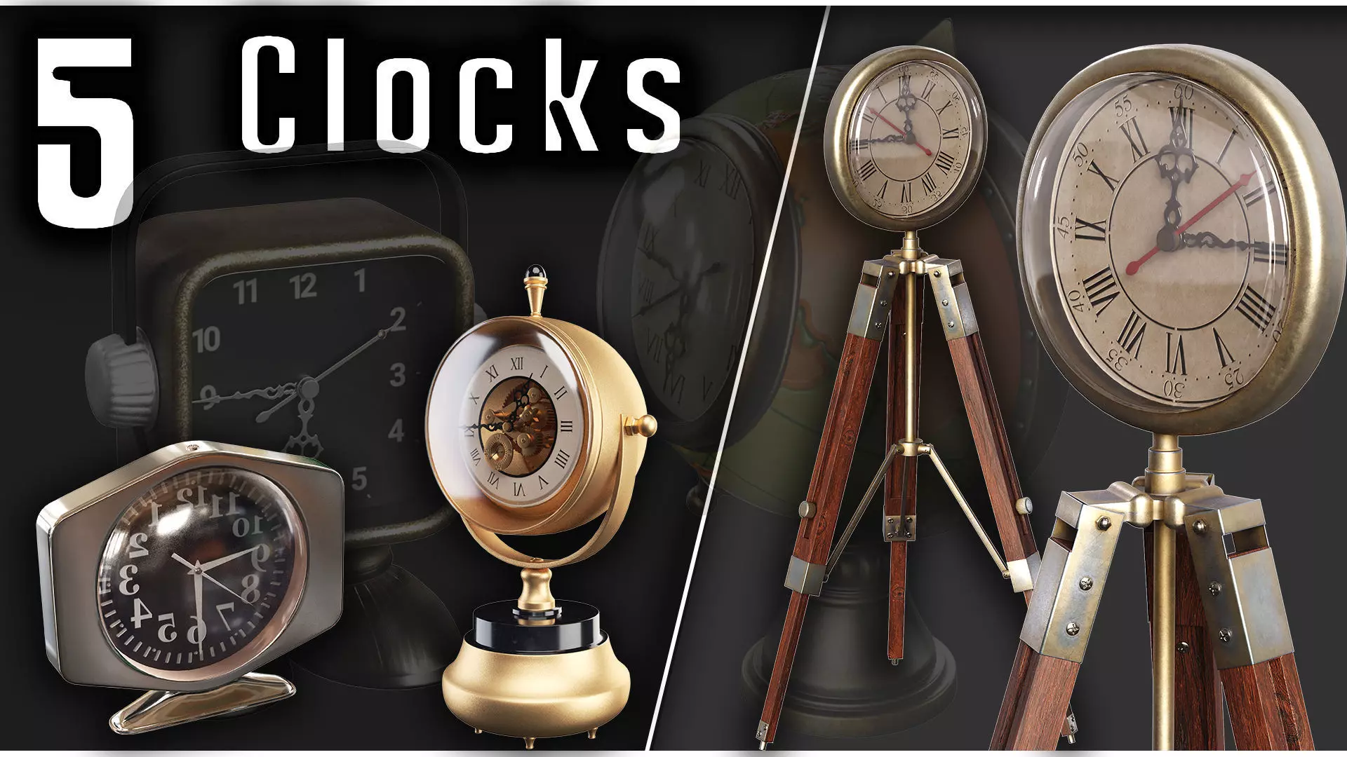 5 Clocks 3D model