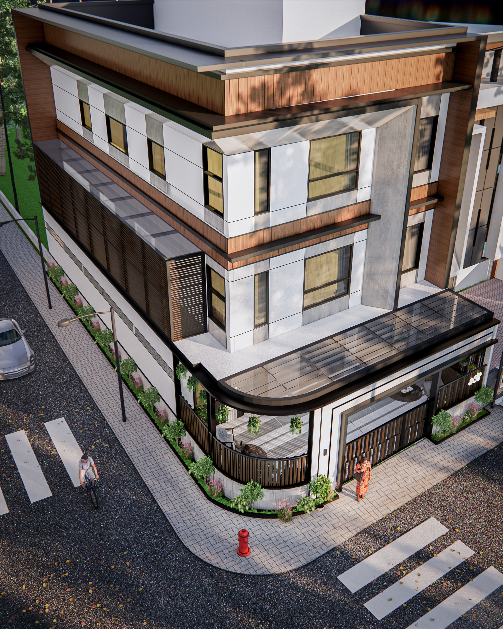 3D EXTERIOR DESIGN FACADE WITH SKETCHUP AND ENSCAPE 3D model_3