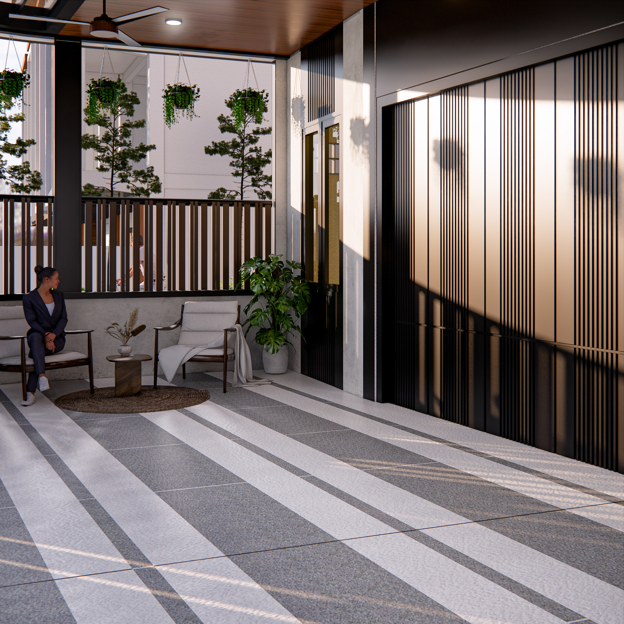 3D EXTERIOR DESIGN FACADE WITH SKETCHUP AND ENSCAPE 3D model_5