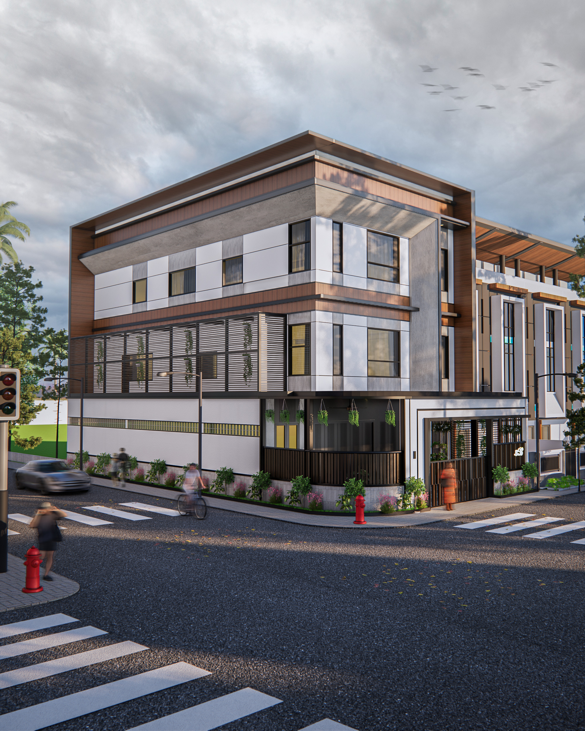 3D EXTERIOR DESIGN FACADE WITH SKETCHUP AND ENSCAPE 3D model_1