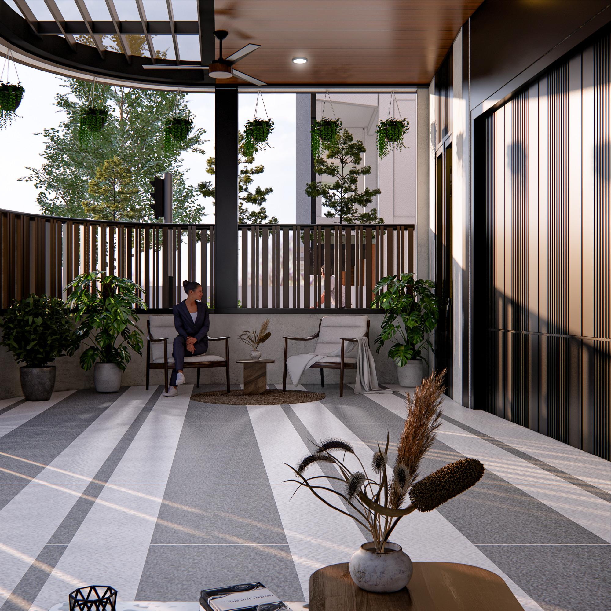 3D EXTERIOR DESIGN FACADE WITH SKETCHUP AND ENSCAPE 3D model_7