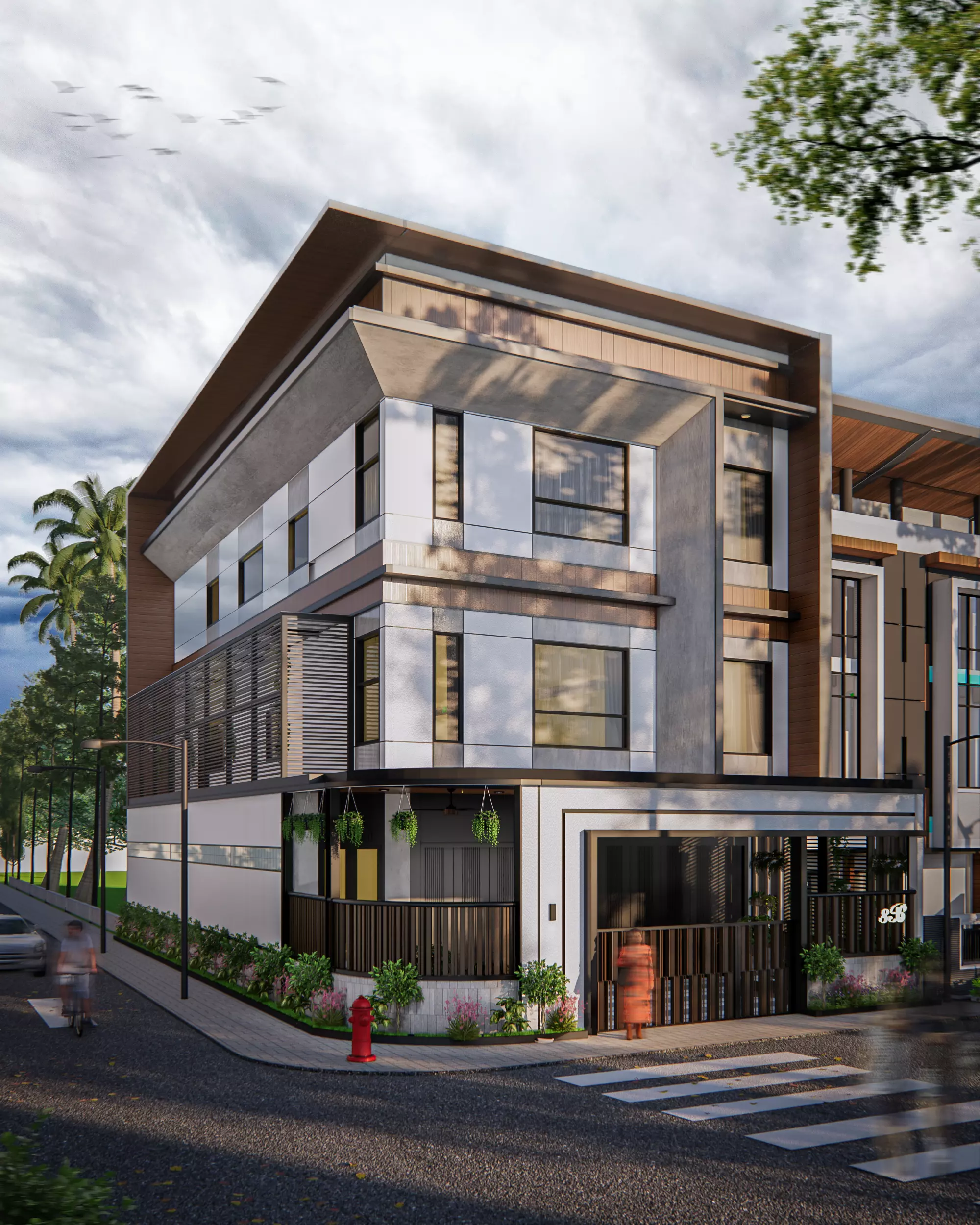 3D EXTERIOR DESIGN FACADE WITH SKETCHUP AND ENSCAPE 3D model_0