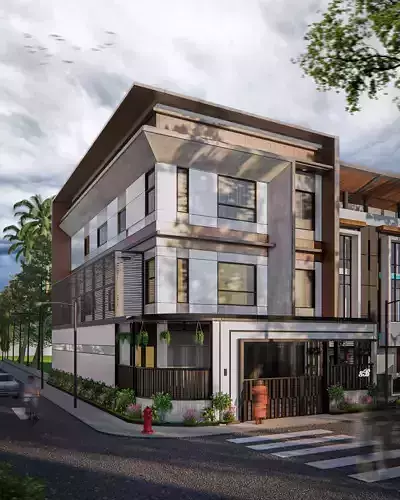 3D EXTERIOR DESIGN FACADE WITH SKETCHUP AND ENSCAPE 3D model