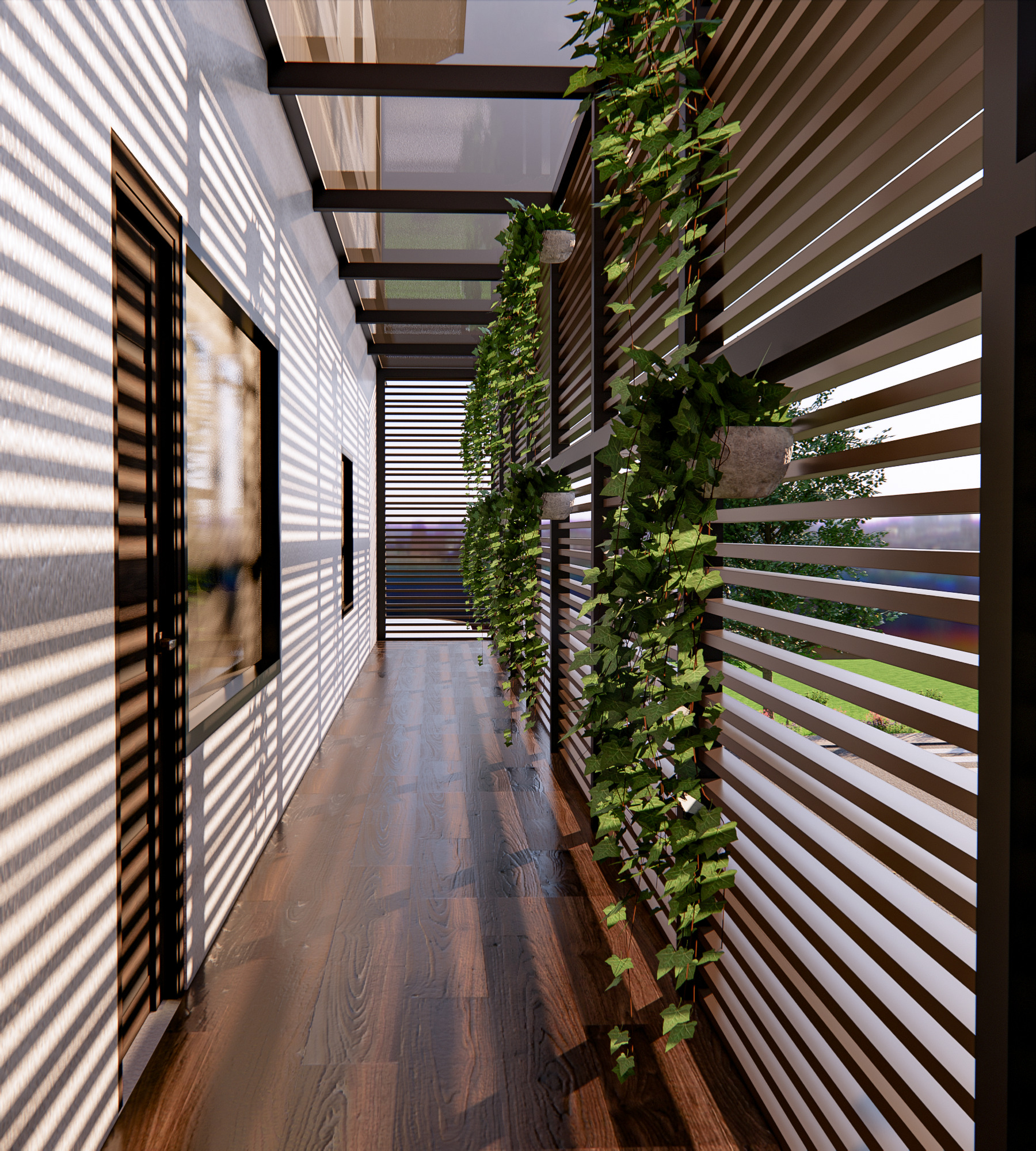 3D EXTERIOR DESIGN FACADE WITH SKETCHUP AND ENSCAPE 3D model_9