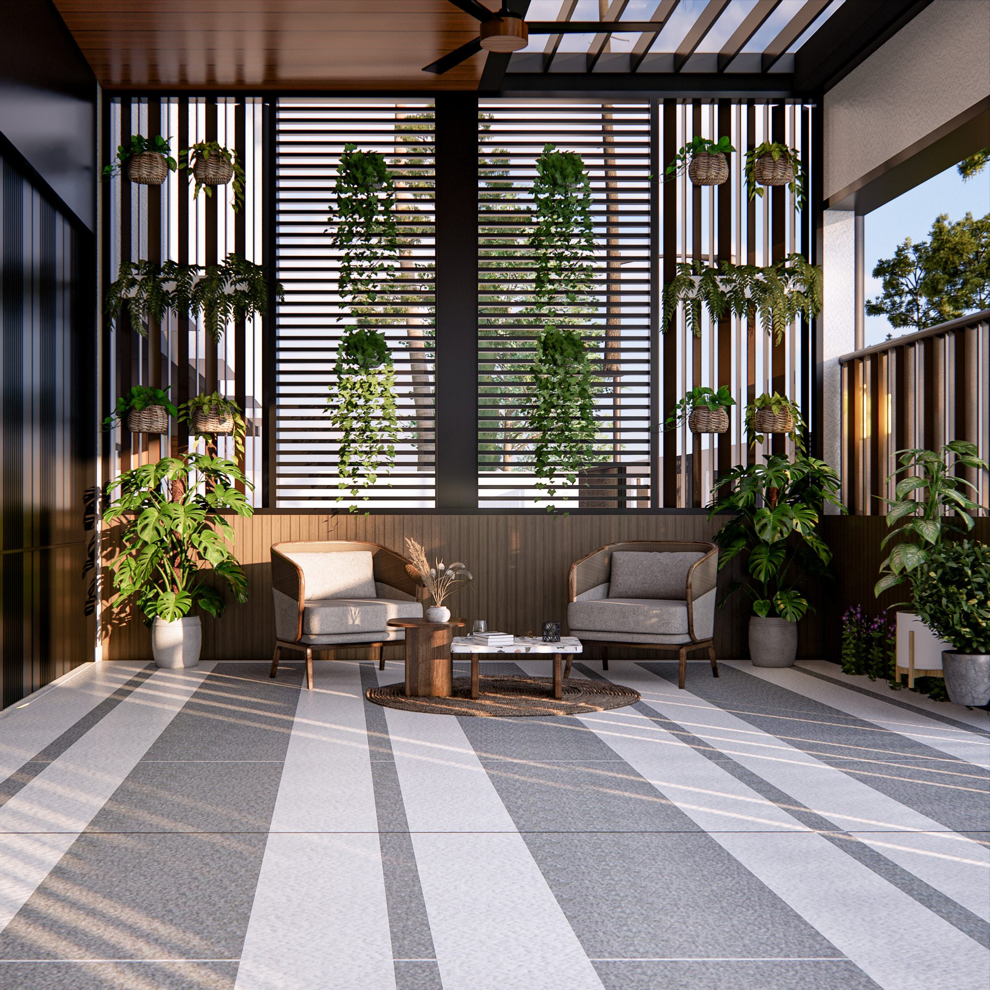 3D EXTERIOR DESIGN FACADE WITH SKETCHUP AND ENSCAPE 3D model_6