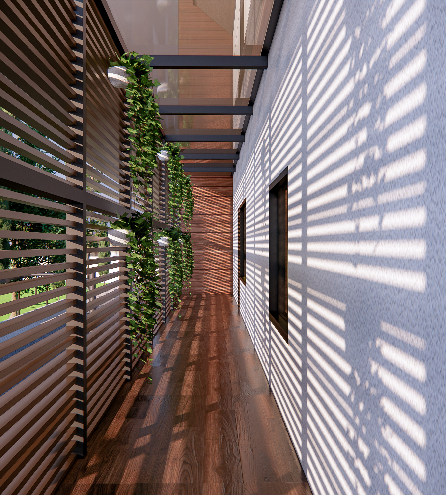 3D EXTERIOR DESIGN FACADE WITH SKETCHUP AND ENSCAPE 3D model_8