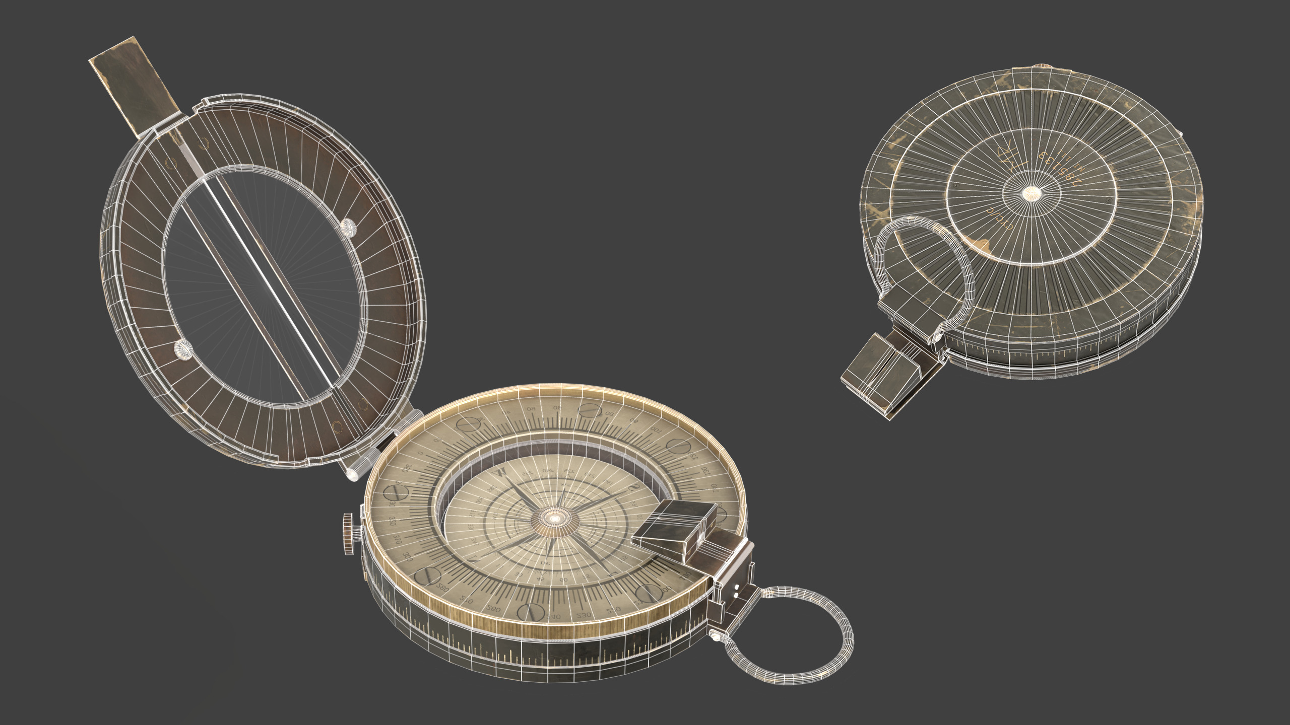 Compass Low-poly 3D model_3