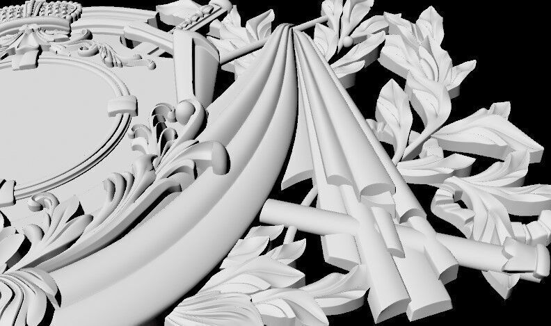 Central decor ornament for furniture 3D model_2